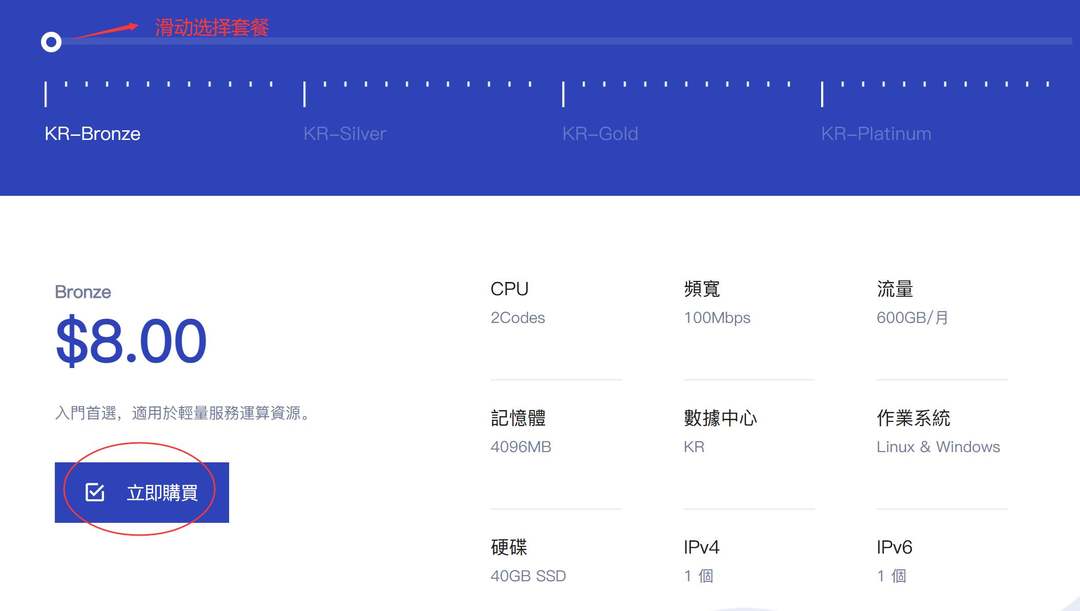 HostKVM韩国VPS购买教程-套餐选择