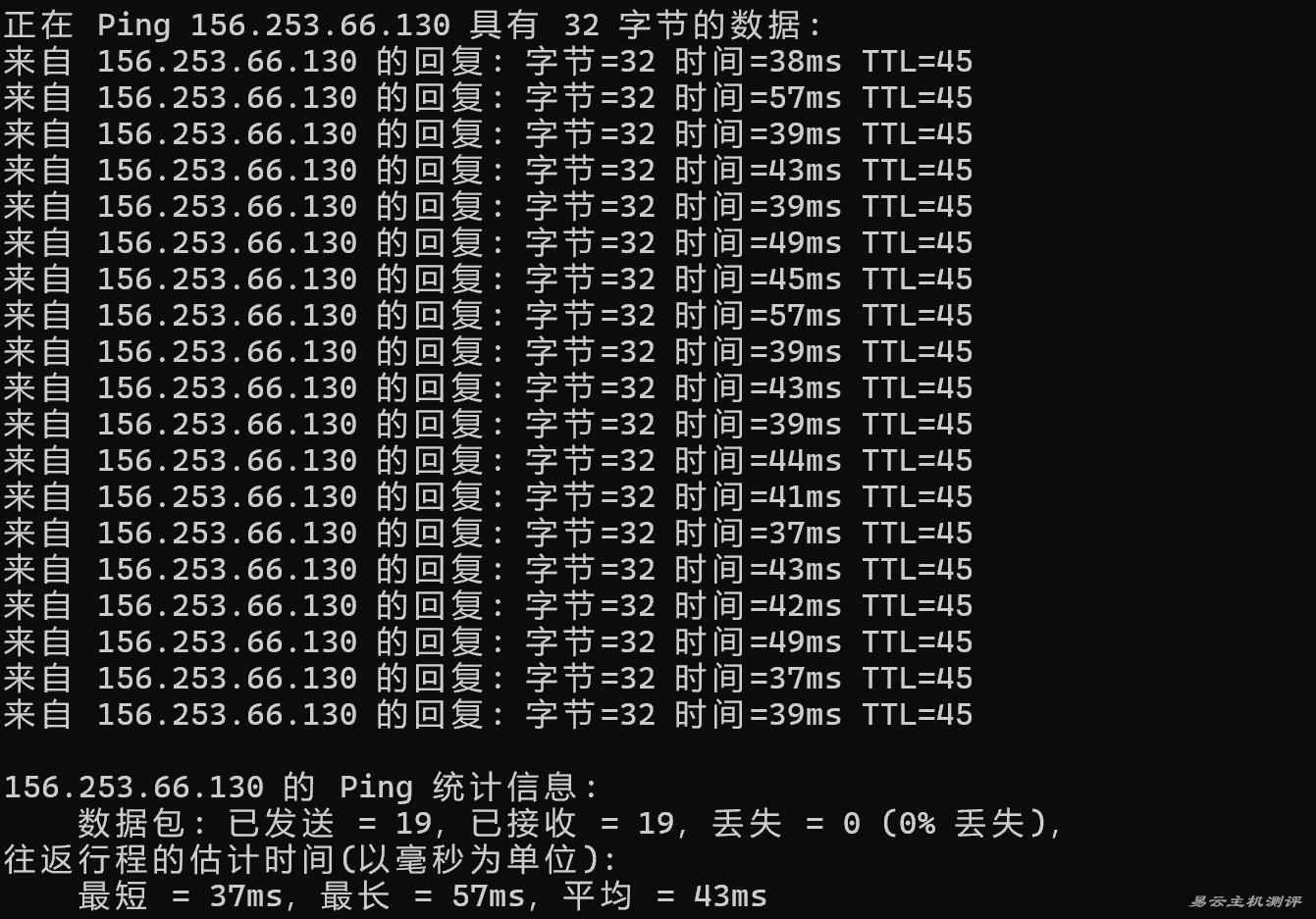 本地Ping平均延迟测试