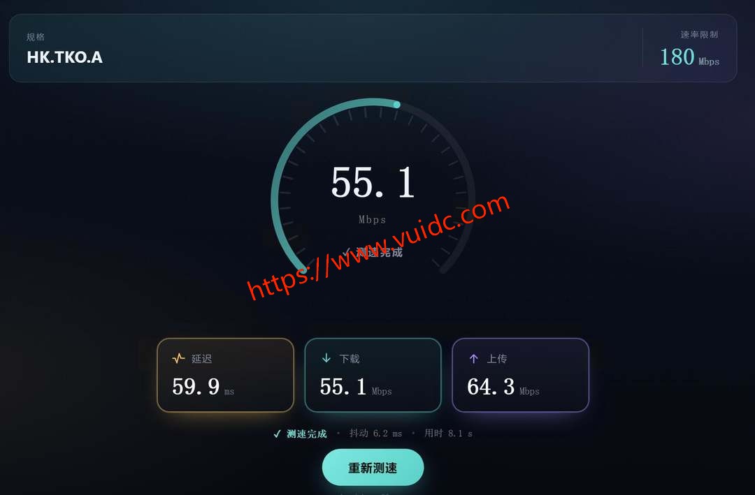 YT.NET香港VPS网络测试-上传下载速度
