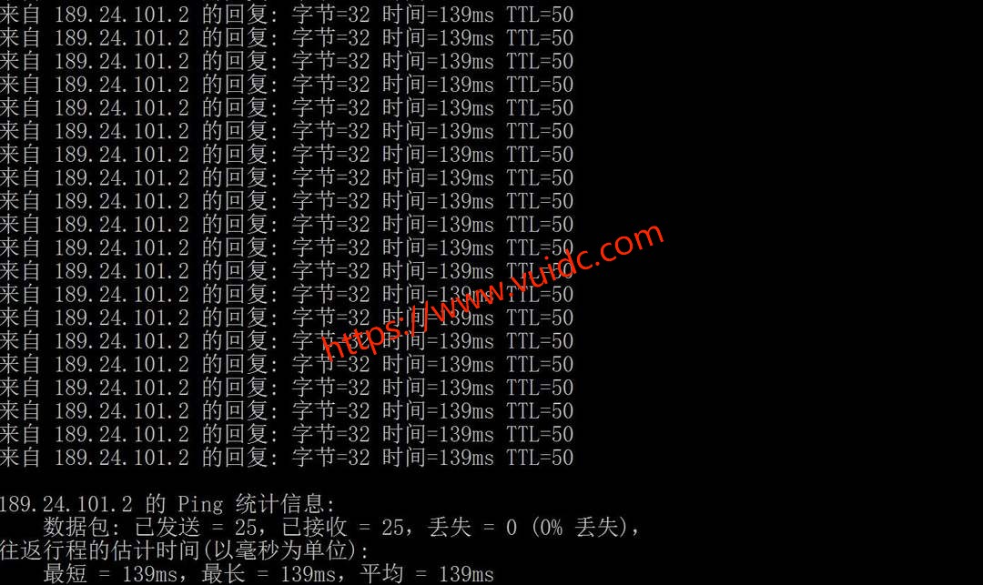 欧路云德国VPS网络测试-本地Ping平均延迟