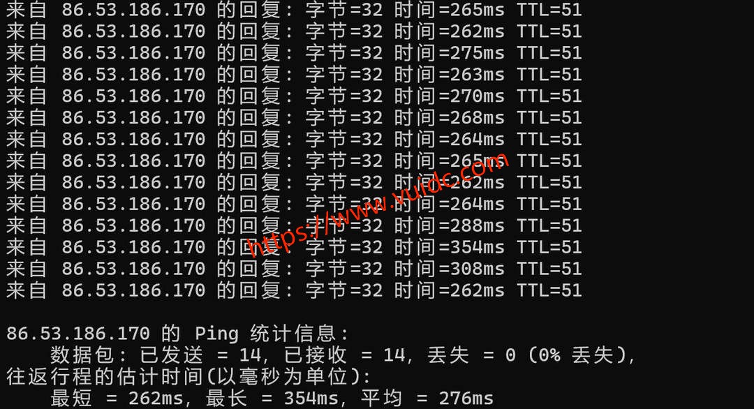 六六云英国家宽VPS网络测试-本地Ping平均延迟