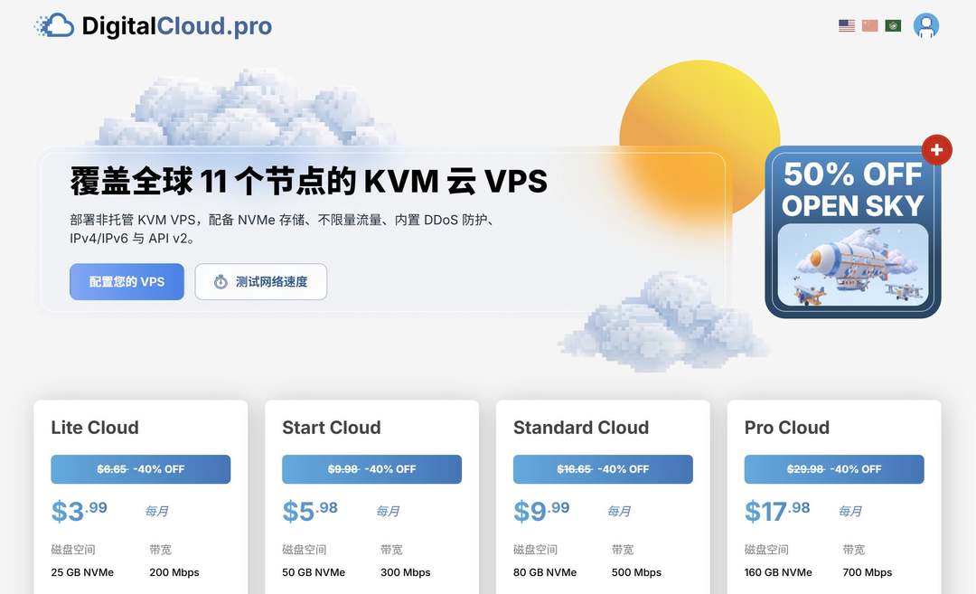 DigitalCloud：意大利VPS测评-免费换IP-11个节点一键切换